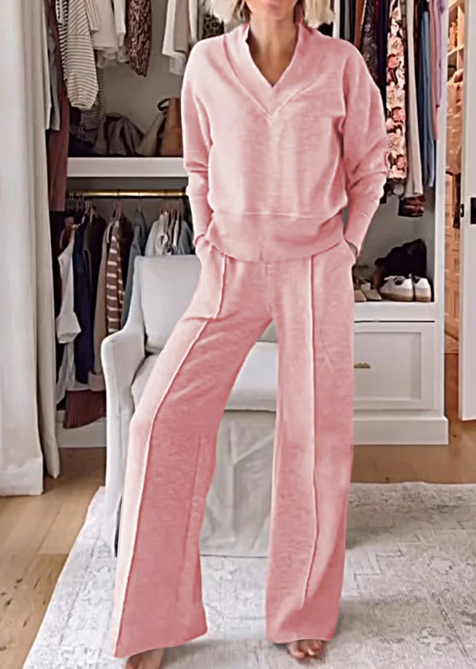 ModaVibe – Conjunto de dos piezas liso a la moda