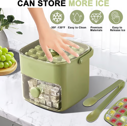 🥳TOP-ANGEBOT 2026🥳💞Über 50.000 verkauft!🧊Tragbarer Eiswürfelbereiter mit Deckel und Aufbewahrungsbox (48 Würfel)