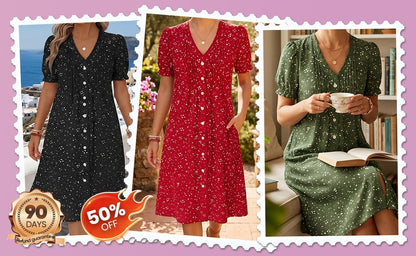 ElegantEase – Atmungsaktives Kleid mit Taschen