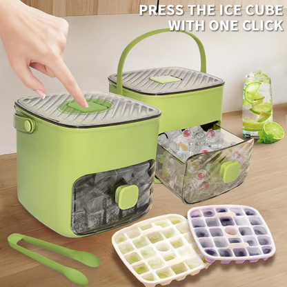 🥳TOP-ANGEBOT 2026🥳💞Über 50.000 verkauft!🧊Tragbarer Eiswürfelbereiter mit Deckel und Aufbewahrungsbox (48 Würfel)