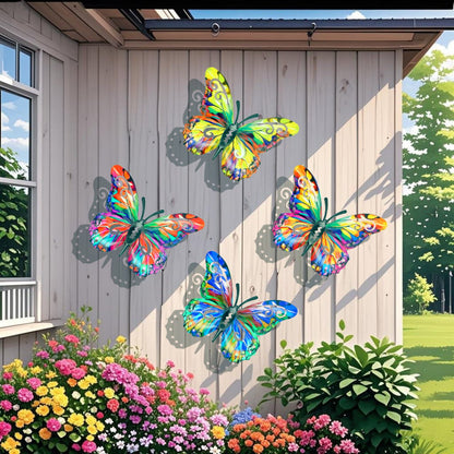 FlutterGlow – Arte de pared de mariposas metálicas