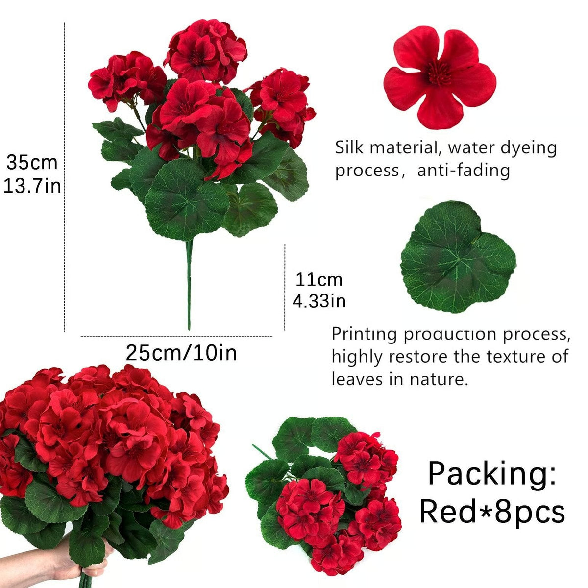 EverBloom – Flores de Geranio Artificiales para Exterior