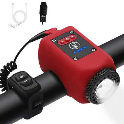 RideSafe – Claxon electrónico para bicicleta con potente foco