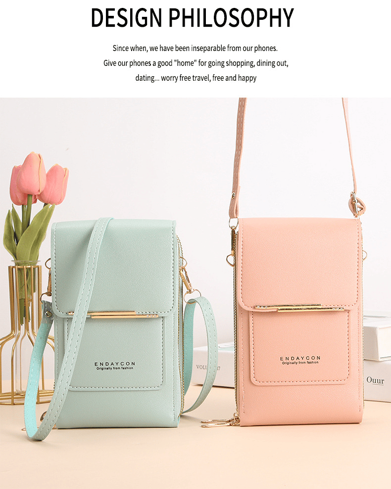 TouchCarry – Bolso tipo mensajero para mujer con pantalla táctil