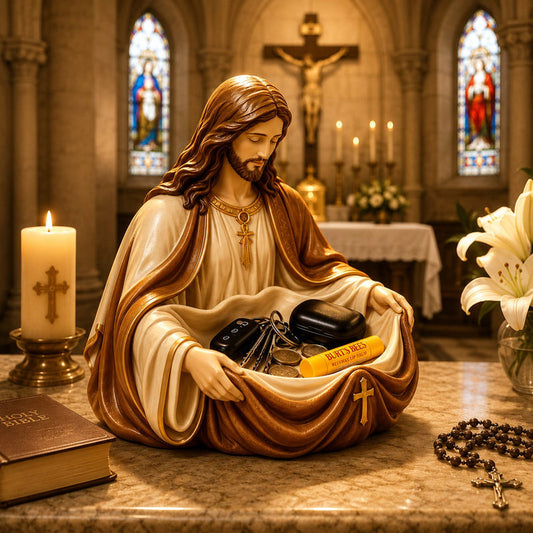 FaithKeeper – Cuenco artesanal para guardar la imagen de Jesús