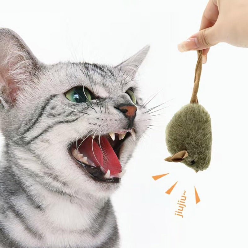WhiskerJoy – Juguete para gatos con sonido, ultra realista con forma de ratón