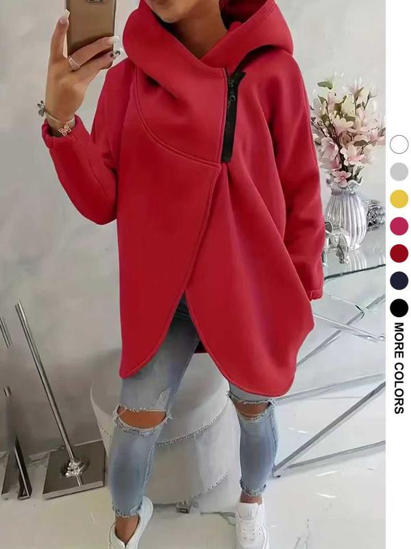 FlexiCurve – Sudadera con capucha y media cremallera de tallas grandes elegante