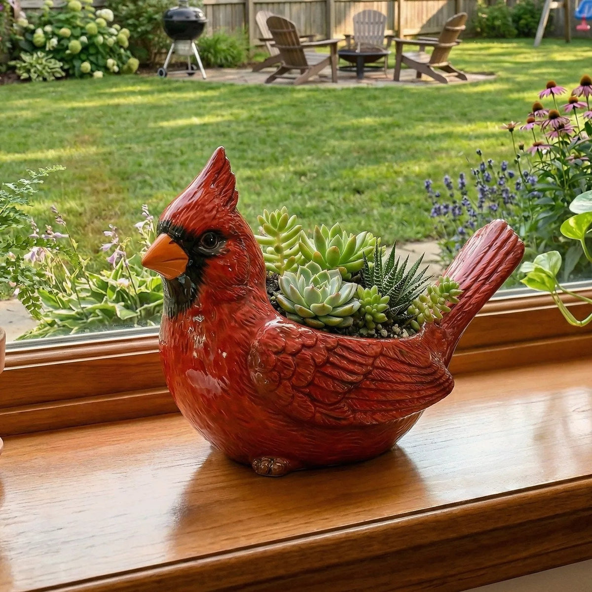NatureNest – Macetero de Suculentas con Cardenal