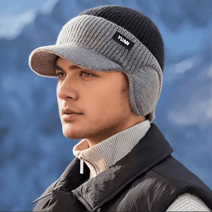 FrostGuard – Winter-Strickmütze mit Ohrenklappen für Herren
