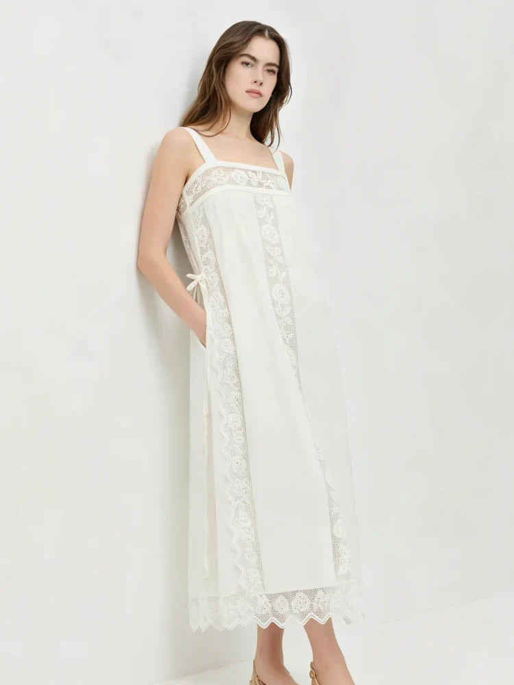 PureLinen – Vintage-Spitzen-Sommer-Midikleid