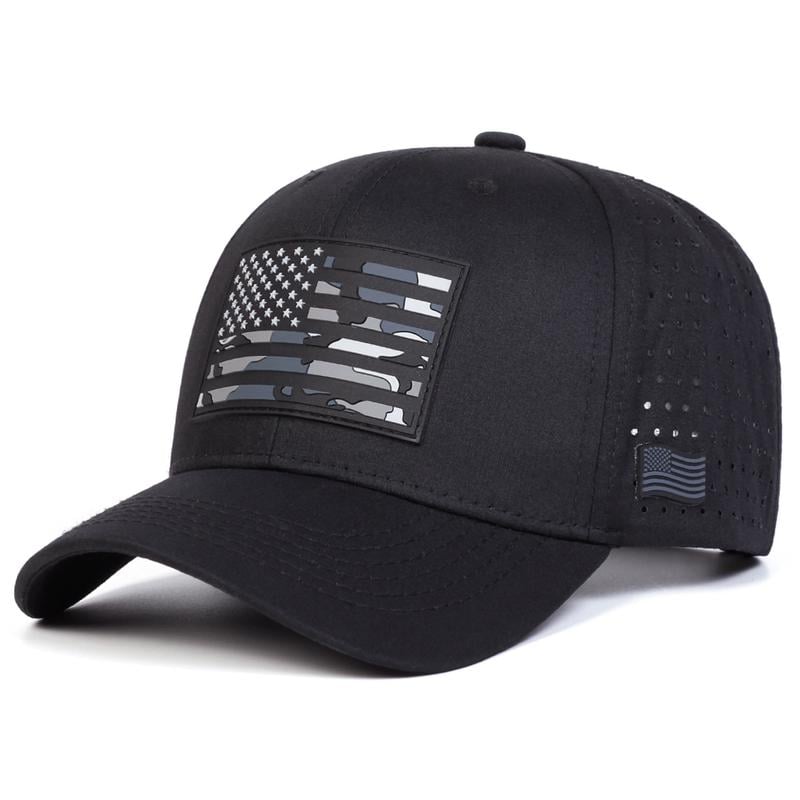 LibertyPeak - Gorra de camuflaje de bandera vintage de EE. UU.