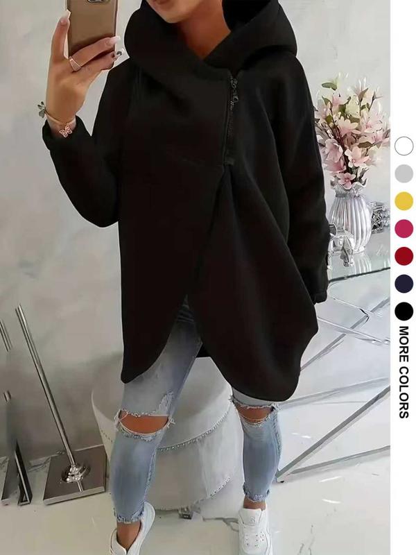 FlexiCurve – Sudadera con capucha y media cremallera de tallas grandes elegante