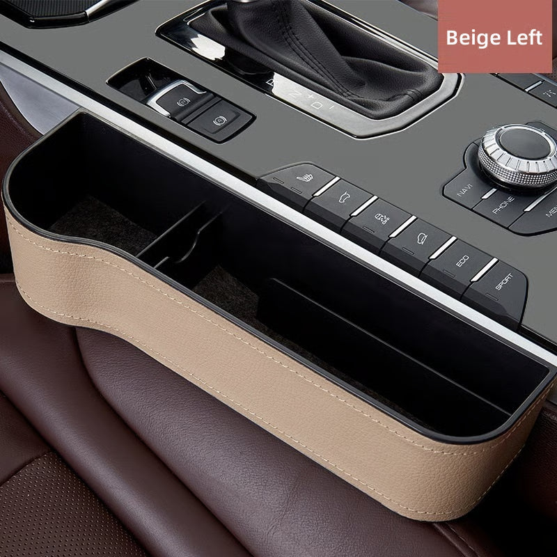 DriveMate – Organizador de Almacenamiento de Cuero Multiparte para Asiento de Coche