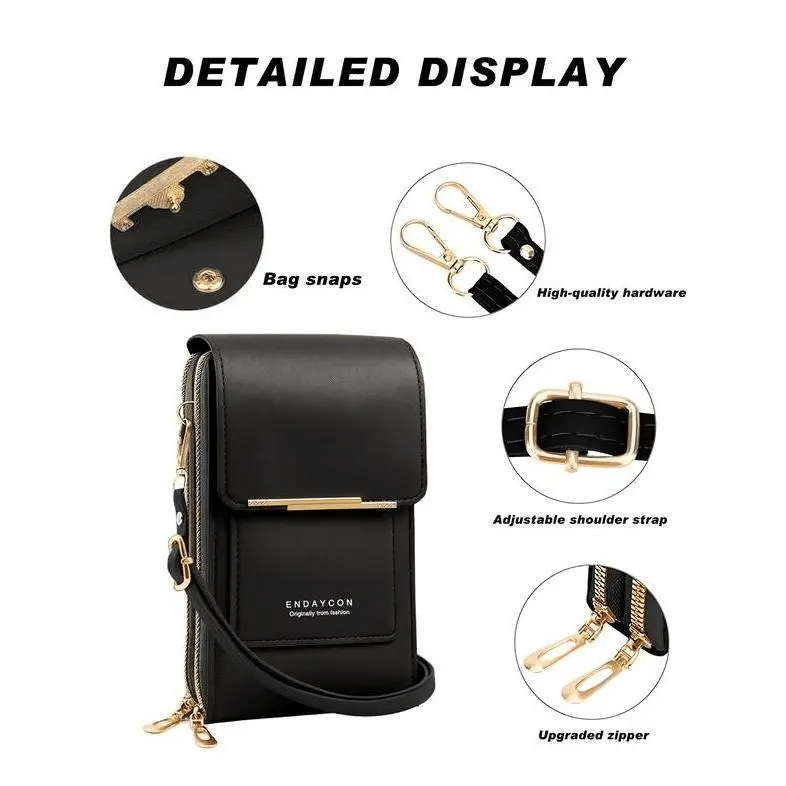 TouchCarry – Bolso tipo mensajero para mujer con pantalla táctil
