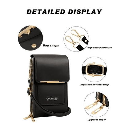 TouchCarry – Bolso tipo mensajero para mujer con pantalla táctil