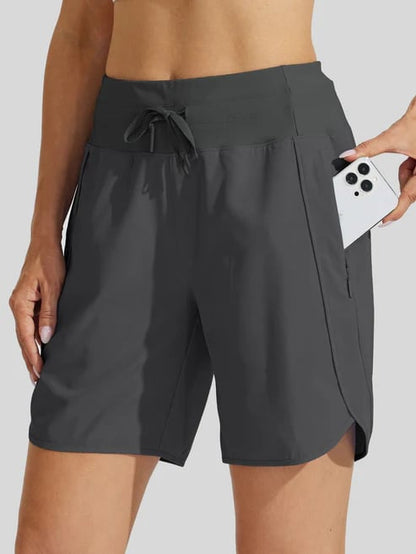 AthletiQ – Pantalones cortos de running de tiro alto para mujer