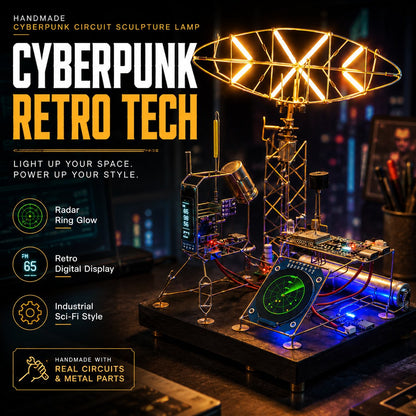 NeonForge – Handgefertigte Cyberpunk-Schaltkreis-Skulpturlampe