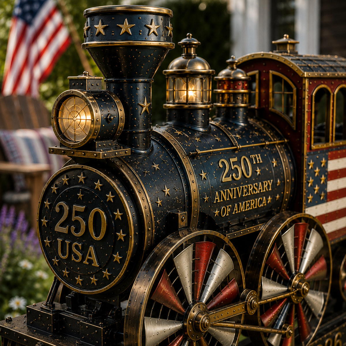 AmericanLegacy – Decoración Vintage de Jardín Tren de Viento