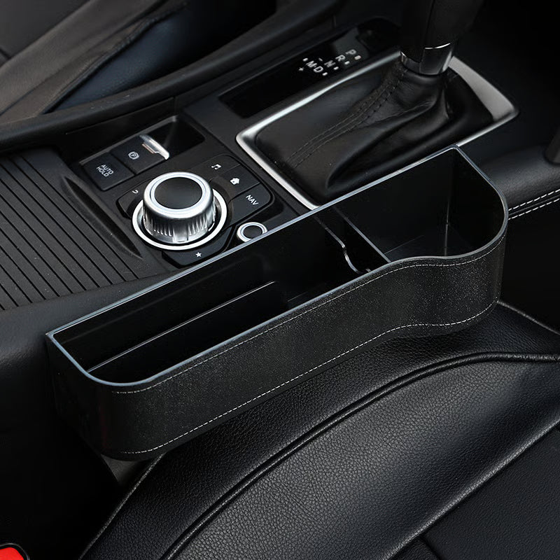 DriveMate – Organizador de Almacenamiento de Cuero Multiparte para Asiento de Coche