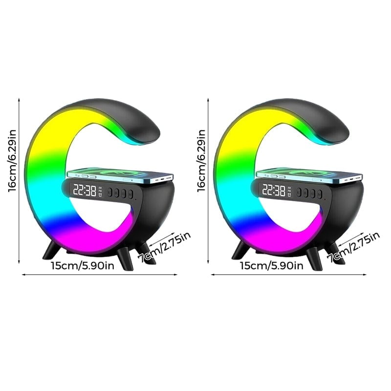 GlowG – Altavoz de carga inalámbrica RGB con forma de G