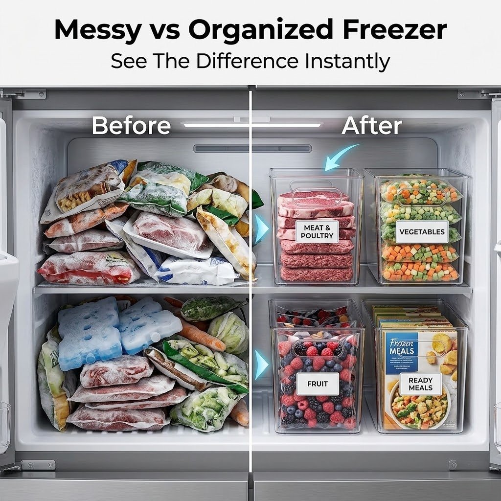 LumeFrost – Contenedores apilables para despensa y almacenamiento en frío
