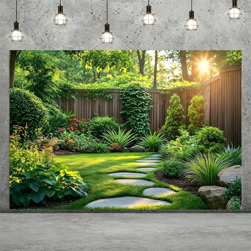 GardenCharm – Fondo de fiesta con celosía Woodland