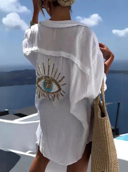 ShineFlow – Elegantes Glitzer-Hemd mit Knöpfen