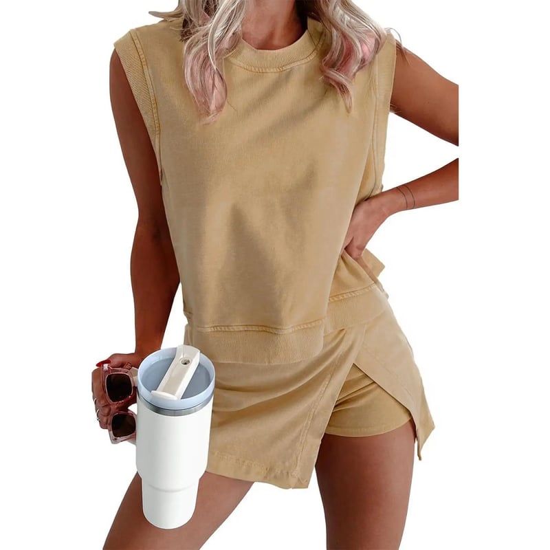 ChicEase – Conjunto de Dos Piezas de Falda Pantalón de Verano para Mujer