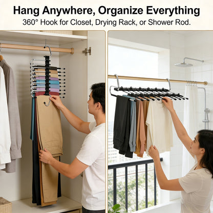 ClosetMax – Organizador de pantalones colgante de 9 niveles