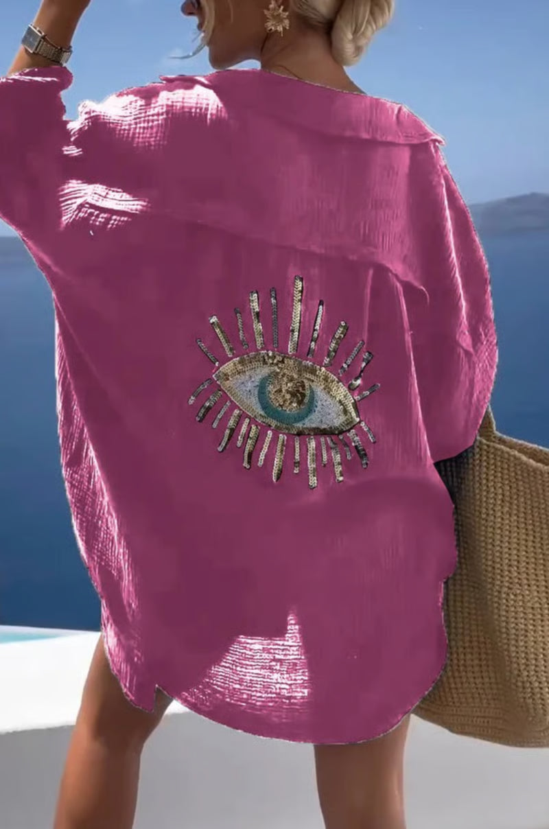 ShineFlow – Elegantes Glitzer-Hemd mit Knöpfen