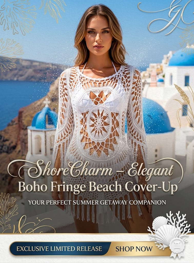 ShoreCharm – Encubridor de playa elegante con flecos de estilo bohemio