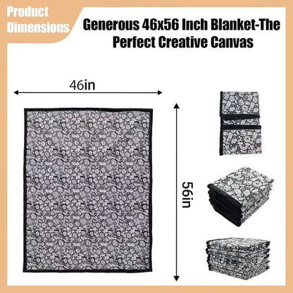 DoodleBlanket – Manta Polar para Colorear DIY de 127x152 cm con 24 Marcadores