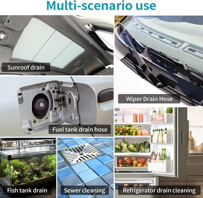 DrainFixPro – Desatascador de drenajes de techo corredizo de automóviles