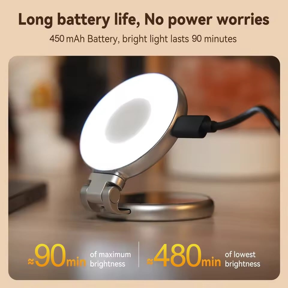 BrightAura – Aro de luz con espejo para selfies