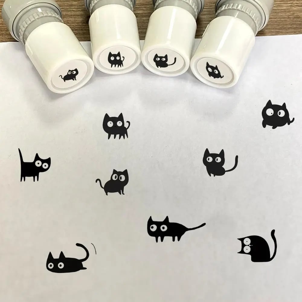 MeowMark – Juego de sellos con patrón de gatos