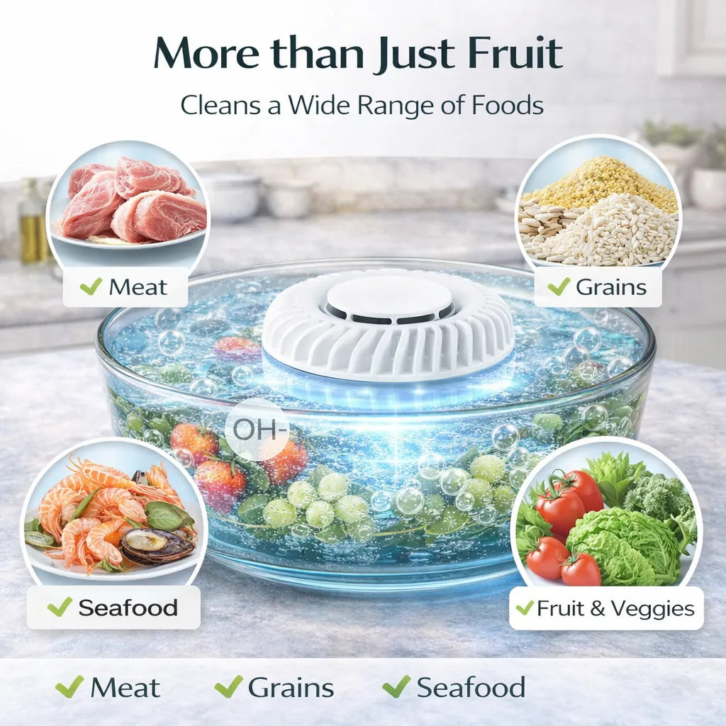 NutriPure Flow – Limpiador Ultrasónico de Alimentos