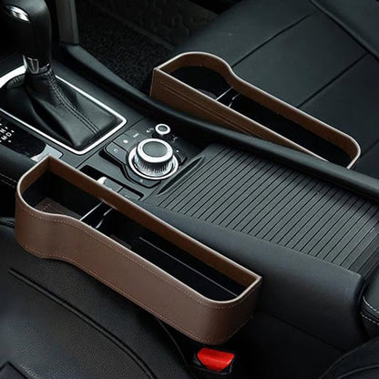 DriveMate – Organizador de Almacenamiento de Cuero Multiparte para Asiento de Coche