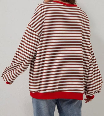 StripeAura – Sudadera de rayas color block para mujer