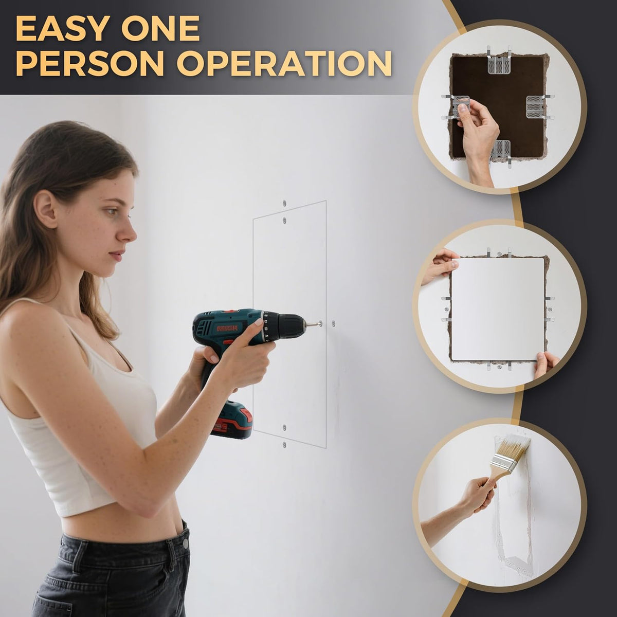 WallMate – Reparatur-Set für Trockenbauwände ohne Ständerwerk