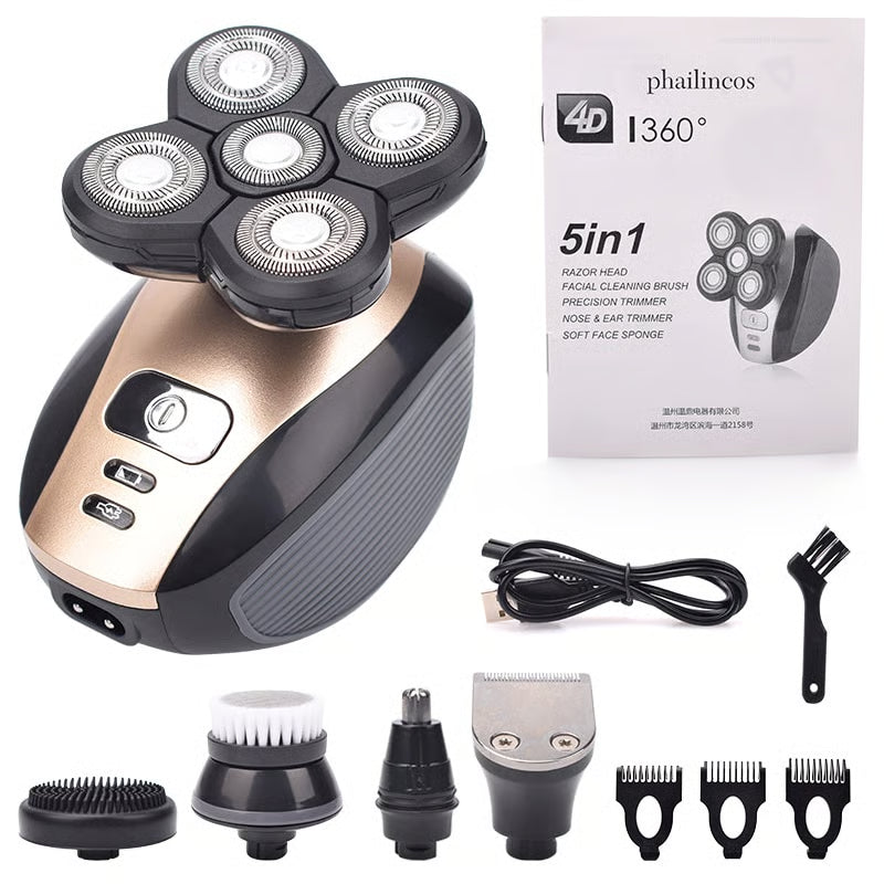 GroomFlex | Kit de afeitadora eléctrica 4D 5 en 1