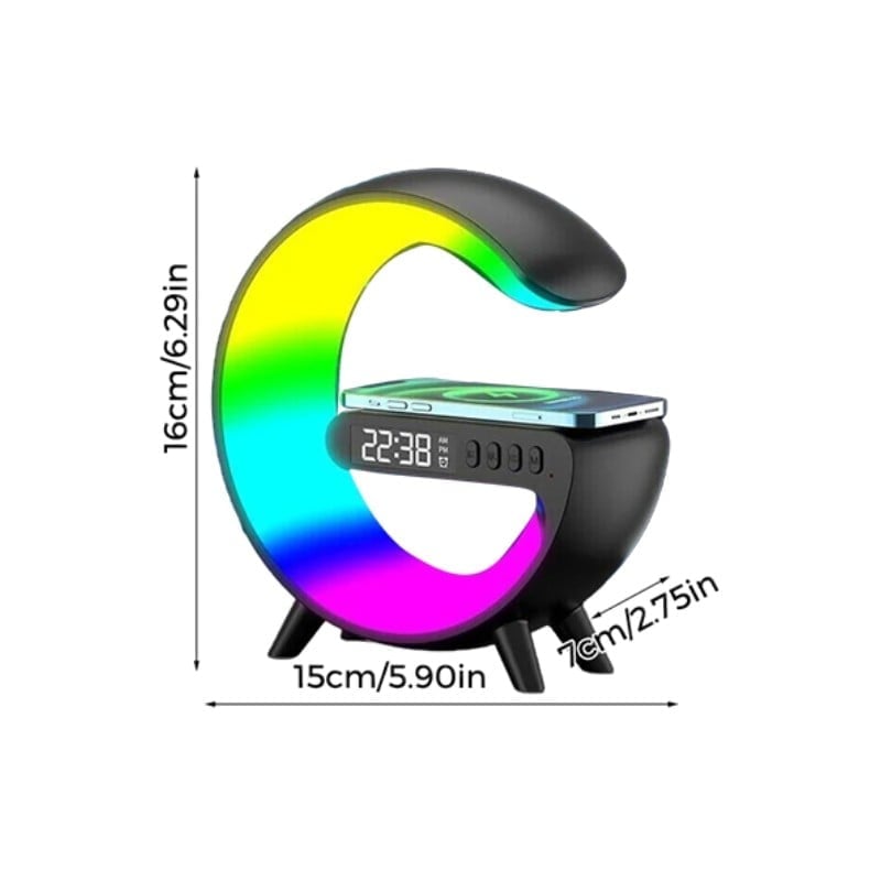 GlowG – Altavoz de carga inalámbrica RGB con forma de G