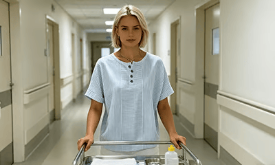 LunaWear – Blusa de manga corta con cuello redondo