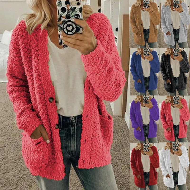 VeloraCozy – Chaqueta tipo cárdigan corta de terciopelo en tallas grandes