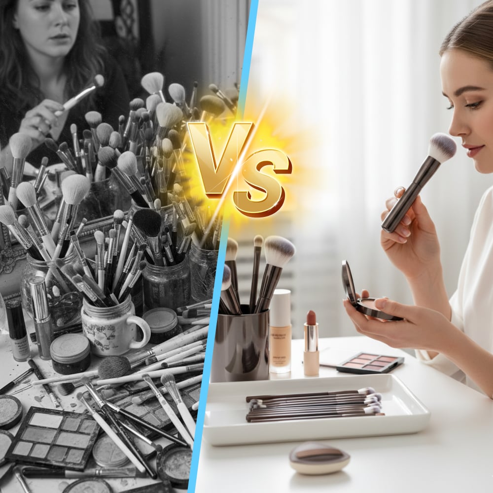 GlamPro – Colección de 20 Brochas de Maquillaje Premium Coffee