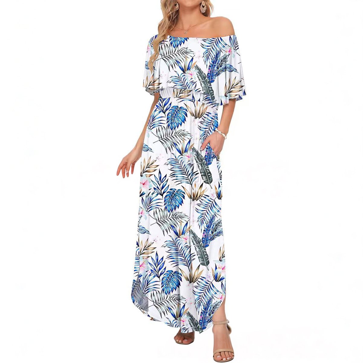 GraceLoom – Vestido Fluido de Hombros