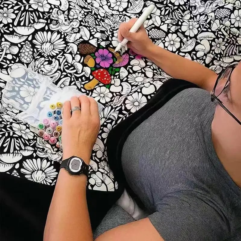 DoodleBlanket – Manta Polar para Colorear DIY de 127x152 cm con 24 Marcadores