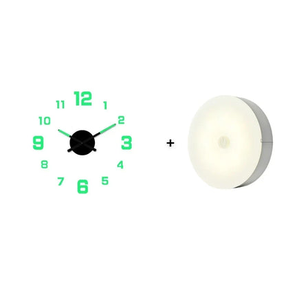 TimeVista – Juego de reloj de pared acrílico luminoso 3D