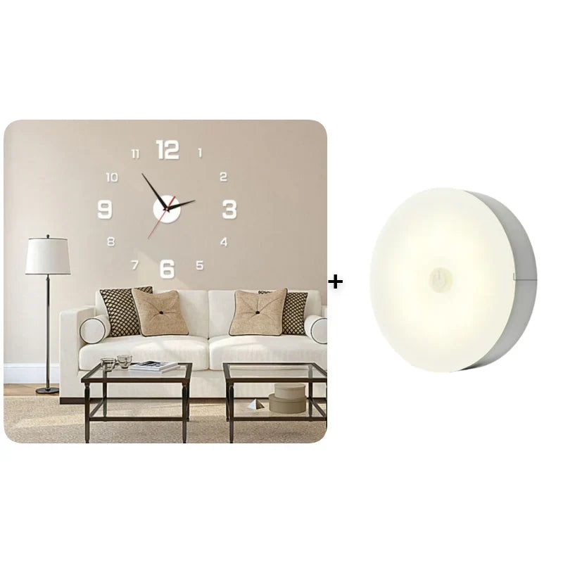 TimeVista – Juego de reloj de pared acrílico luminoso 3D
