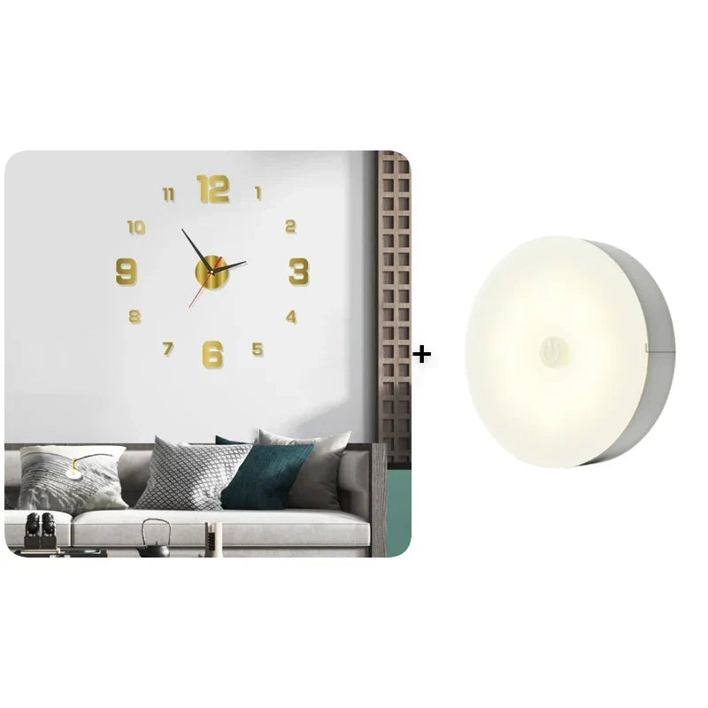 TimeVista – Juego de reloj de pared acrílico luminoso 3D