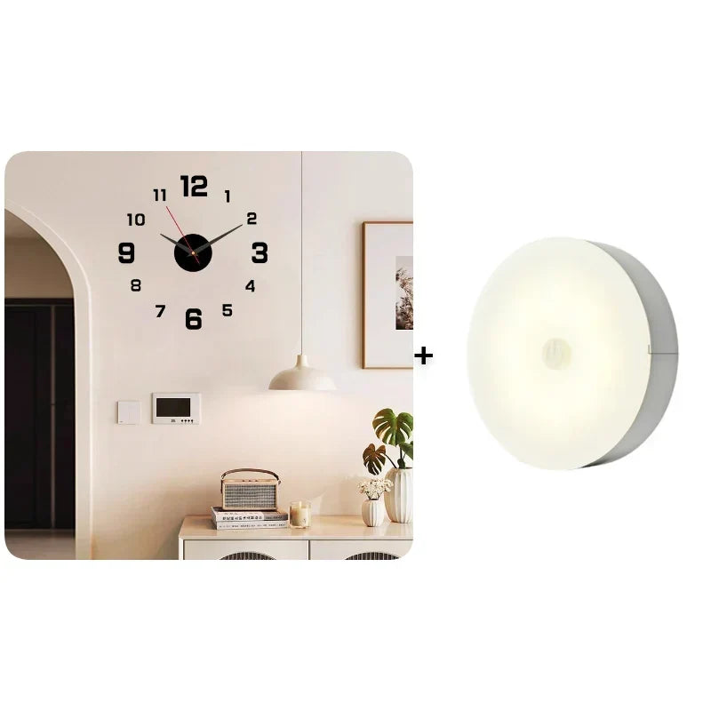 TimeVista – Juego de reloj de pared acrílico luminoso 3D